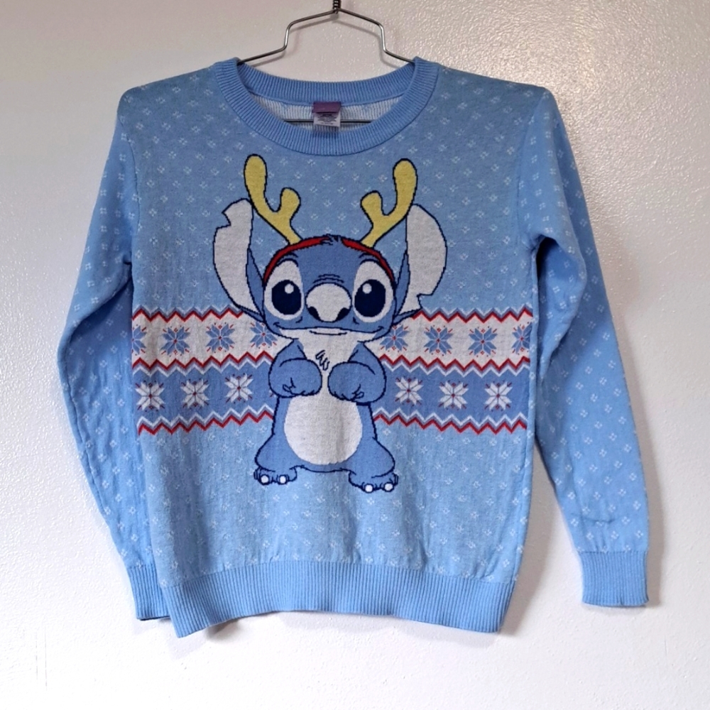 Disney Stitch Winter Snowflakes Sweater XL Pullover